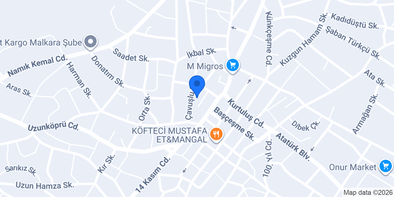 Malkara Kaymakamlığı konumu
