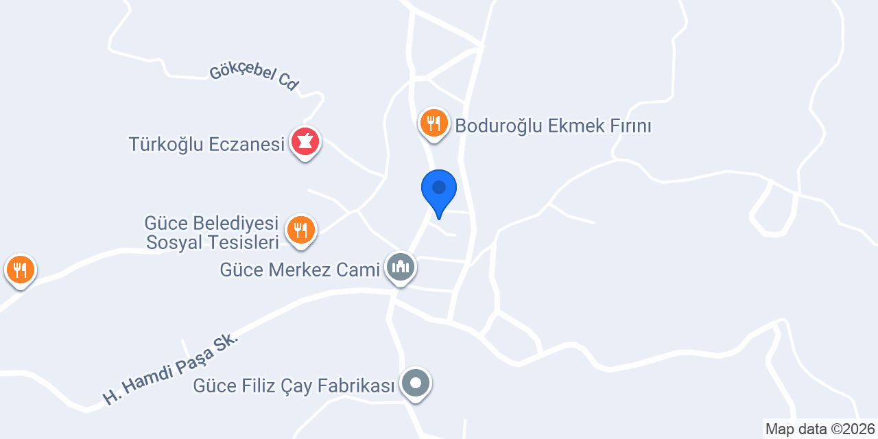 Güce Taksi konumu