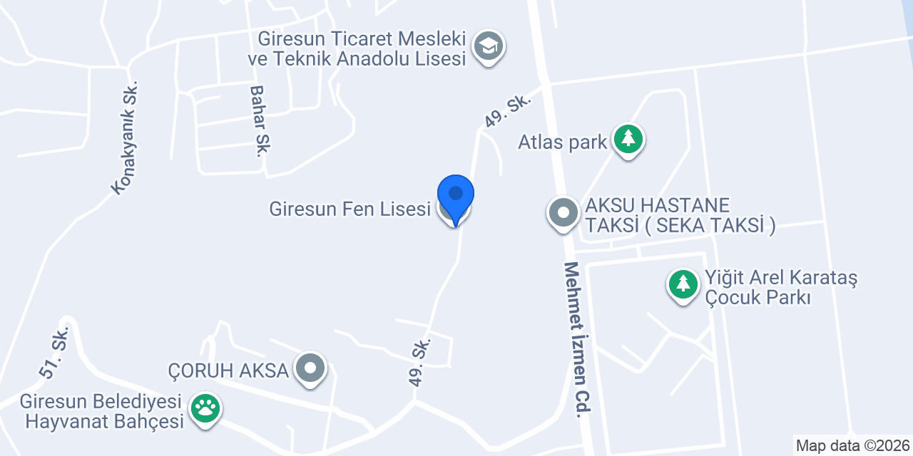Giresun Fen Lisesi konumu