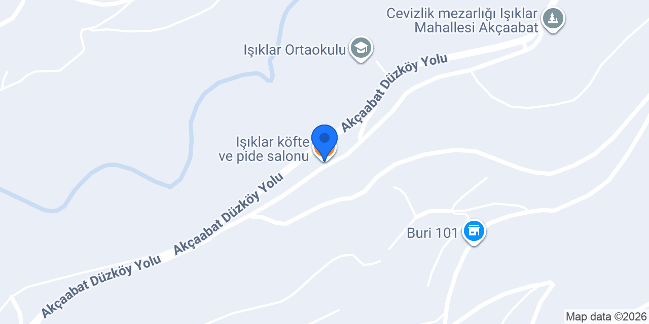 Işıklar köfte ve pide salonu konumu