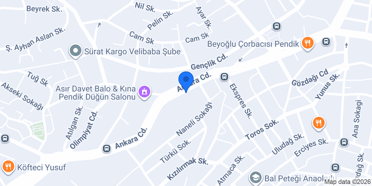 Bambi Yatak Pendik konumu