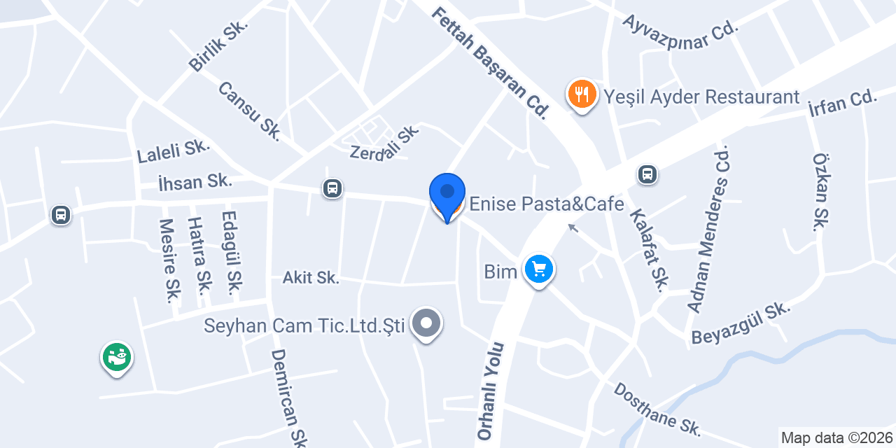 Enise Pasta&Cafe konumu