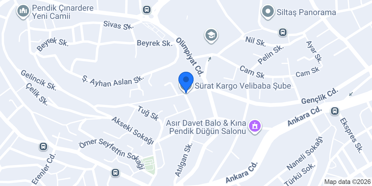 Sürat Kargo Velibaba Şube konumu