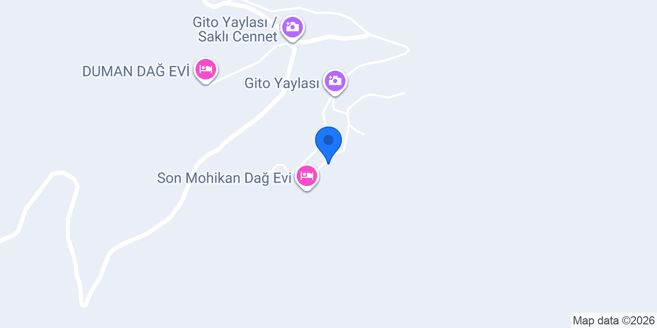 Gito Yaylası / Kaçkar Dağ Evi konumu