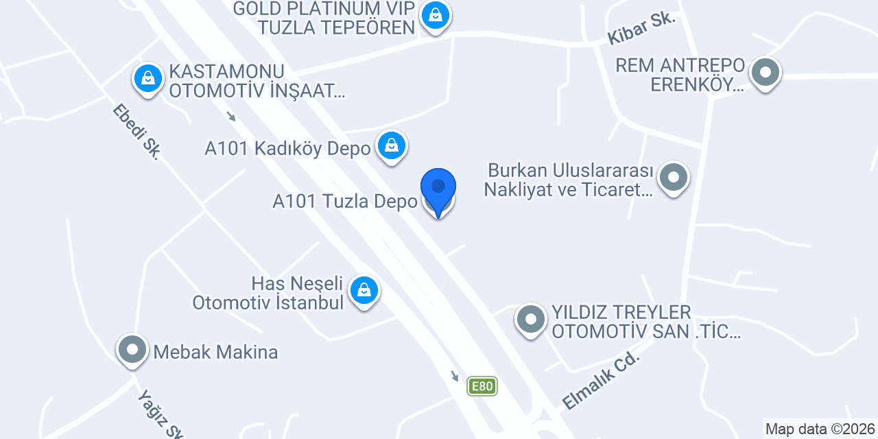 A101 Tuzla Depo konumu