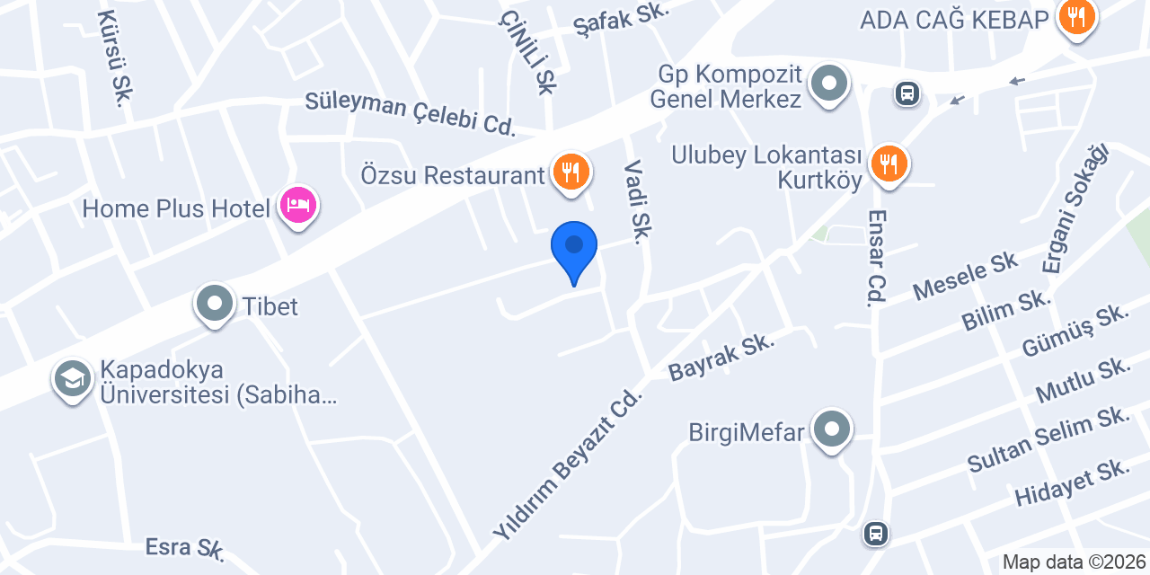 Tekno Yangın Kurtköy Depo konumu