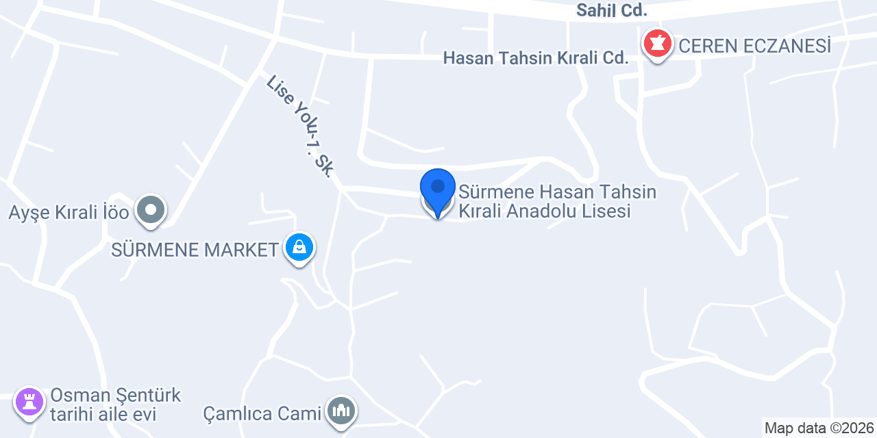 Sürmene Hasan Tahsin Kırali Anadolu Lisesi konumu