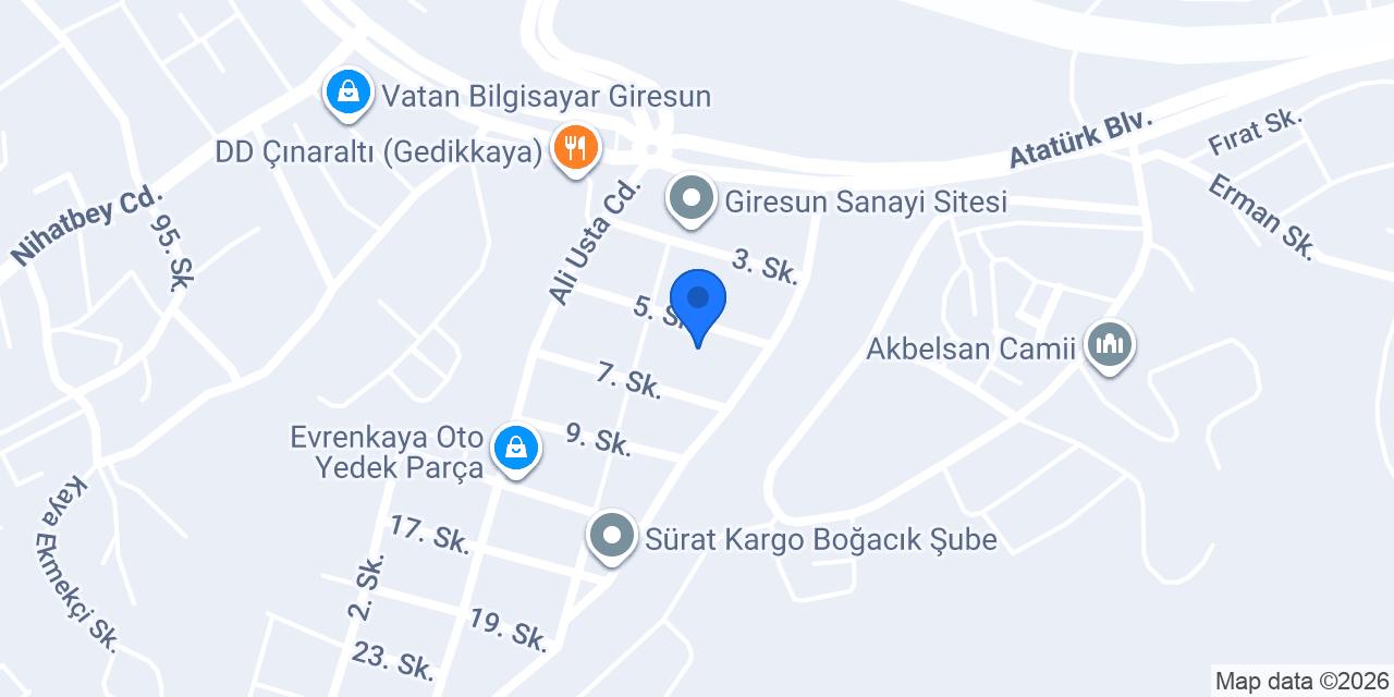 Yalçın Oto konumu