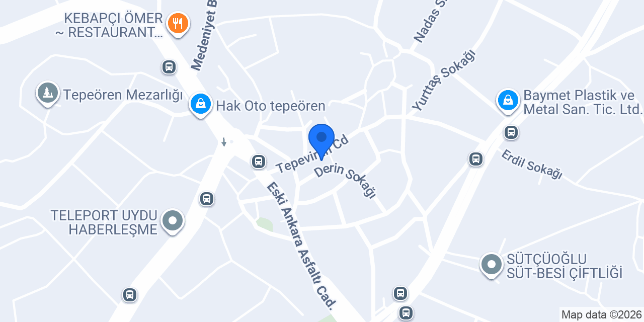 Tepeören Camii konumu