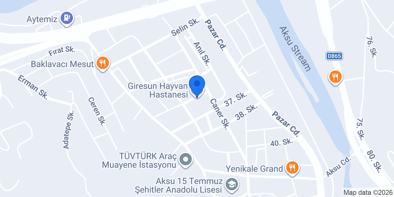 Giresun Hayvan Hastanesi konumu