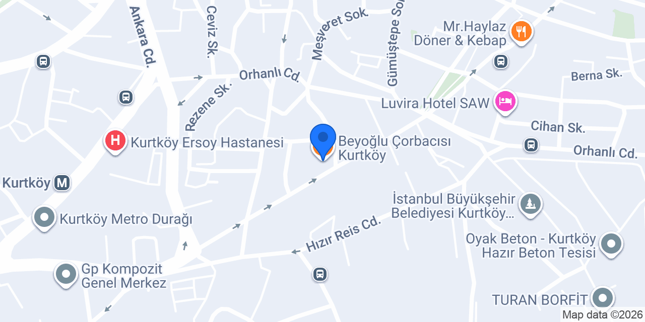 Beyoğlu Çorbacısı Kurtköy konumu