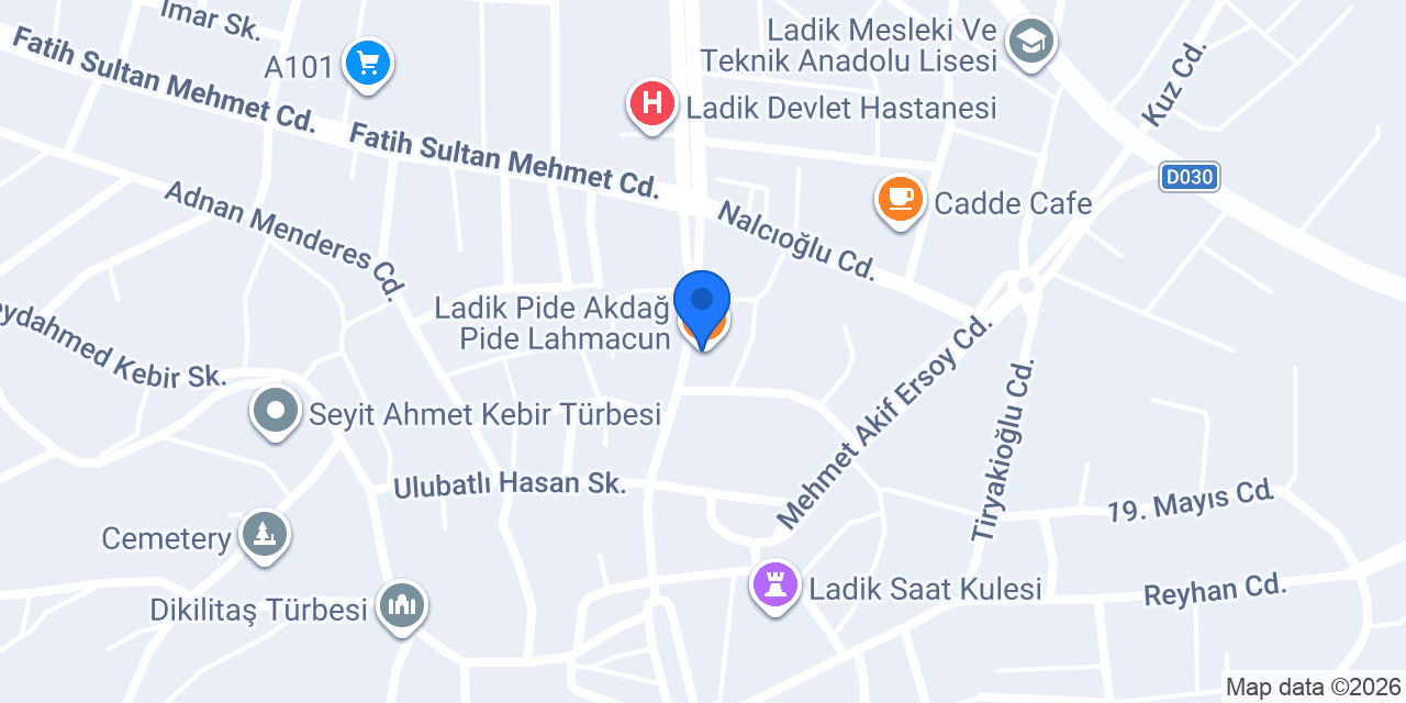 Ladik Pide Akdağ Pide Lahmacun konumu