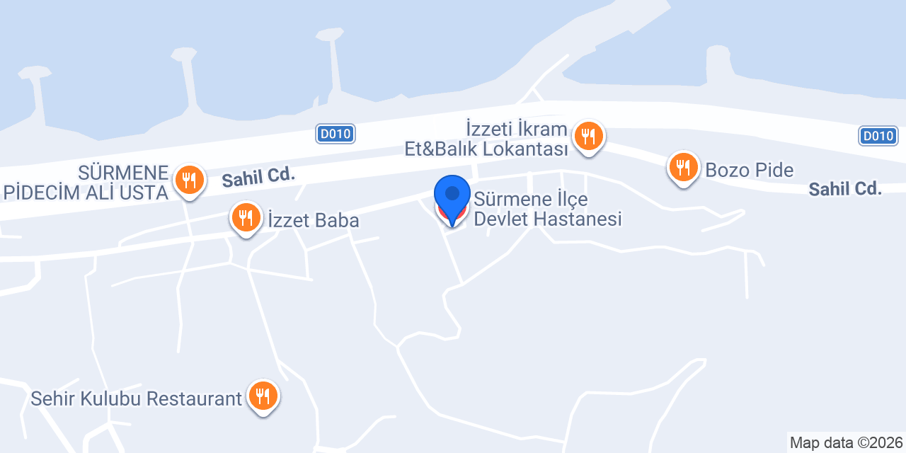 Sürmene İlçe Devlet Hastanesi konumu