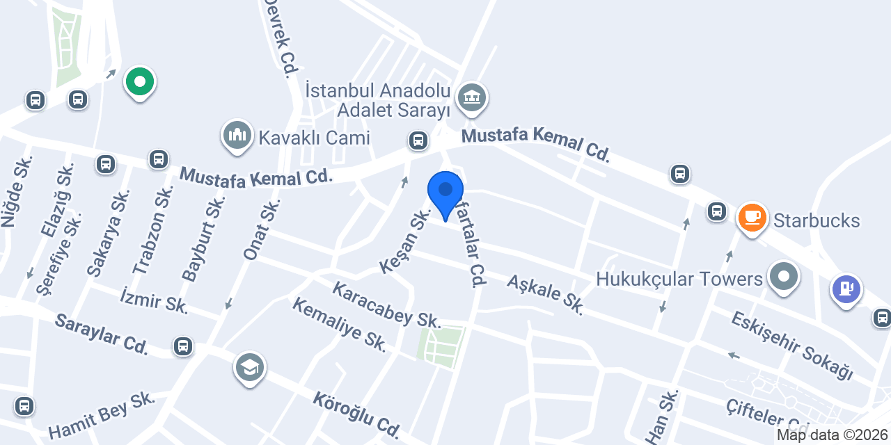 Ak & Kula Hukuk Bürosu konumu