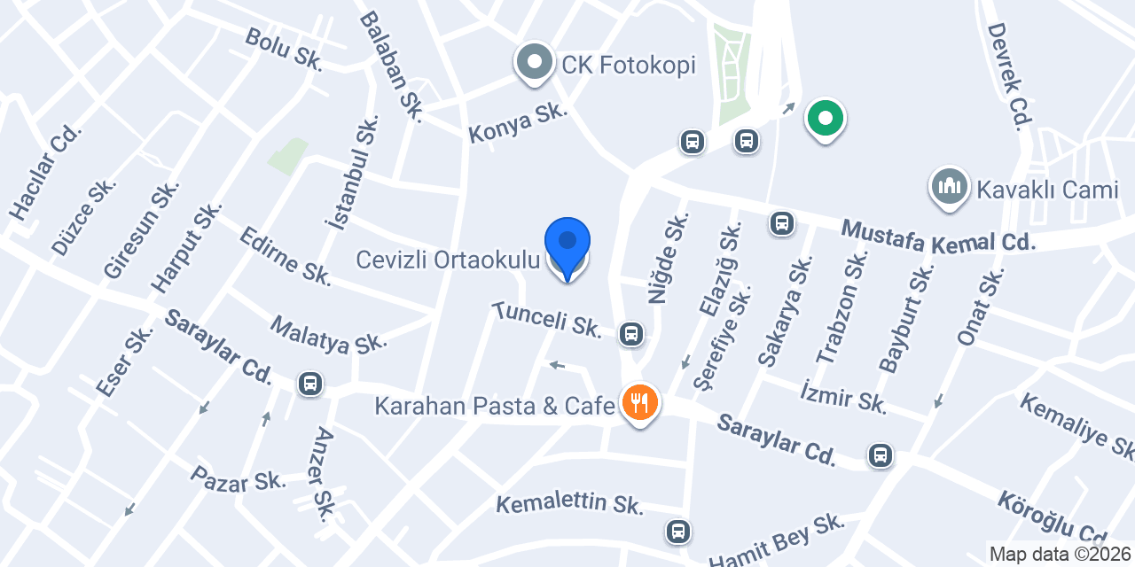 Cevizli Ortaokulu konumu