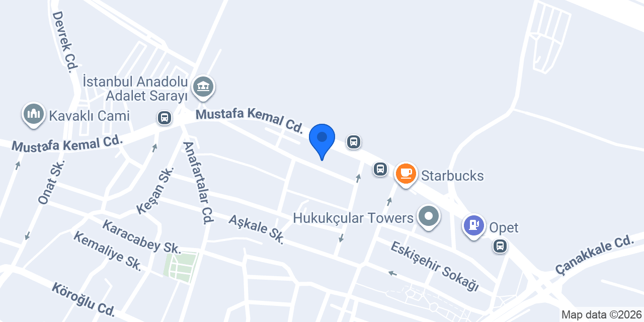 Akyavaş Hukuk Bürosu konumu