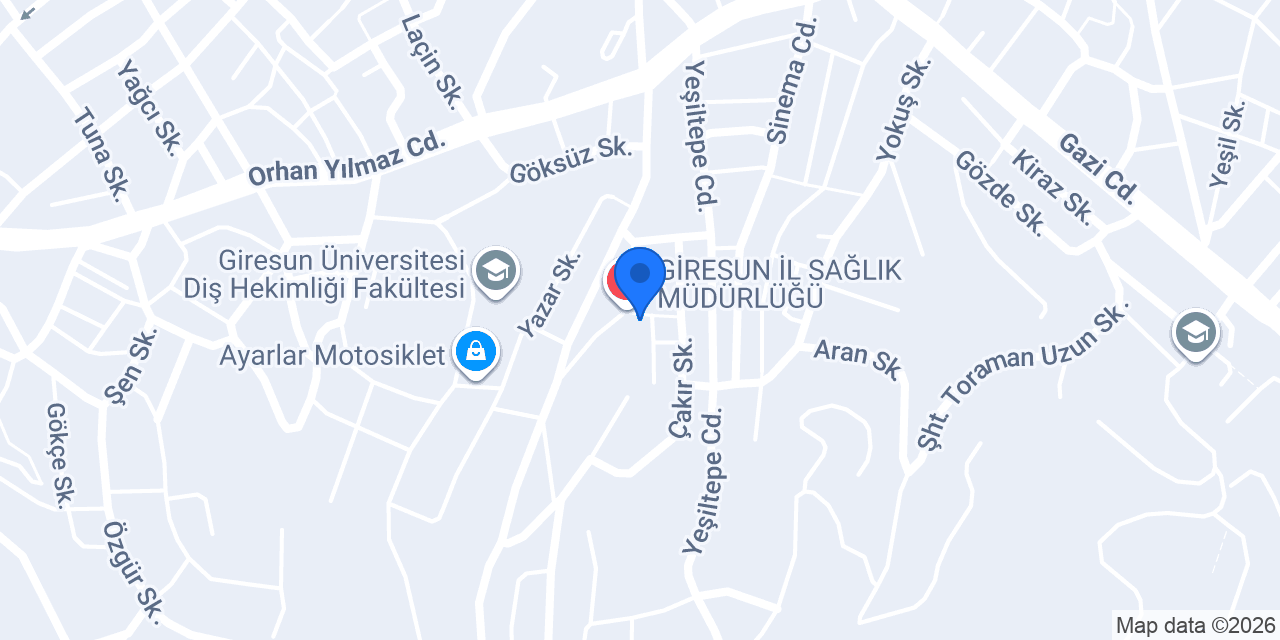 Doğankent İlçe Devlet Hastanesi konumu