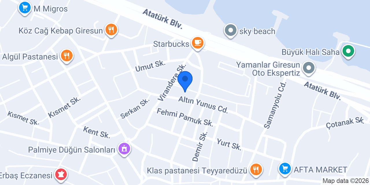 Giresun Ali Ustaoğlu Forklift konumu