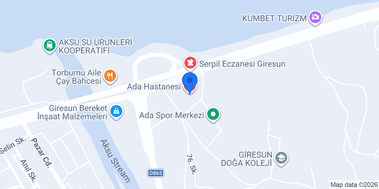 Ada Hastanesi konumu
