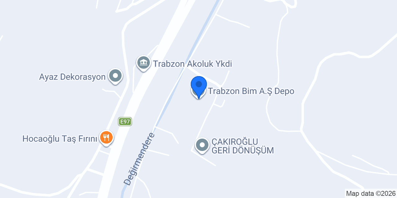 Trabzon Bim A.Ş Depo konumu