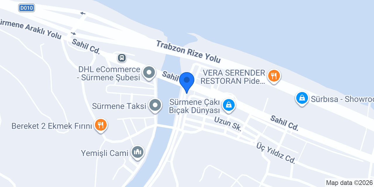 Sürat Kargo Sürmene Şube konumu