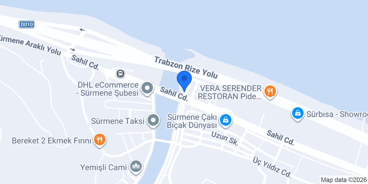 Aras Kargo Sürmene Şubesi konumu