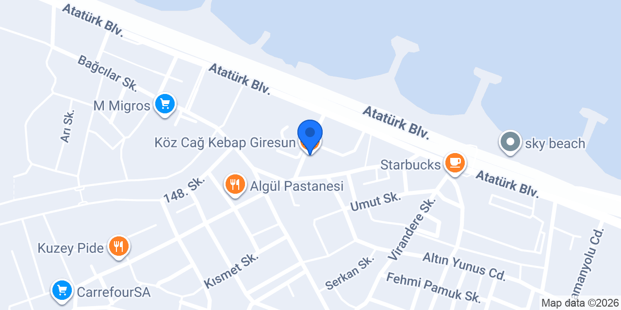 Köz Cağ Kebap Giresun konumu