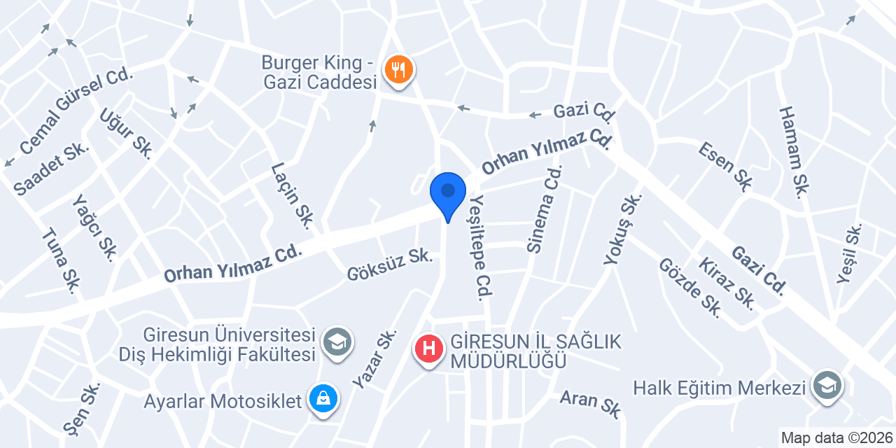 Ergül Mobilya Giresun konumu