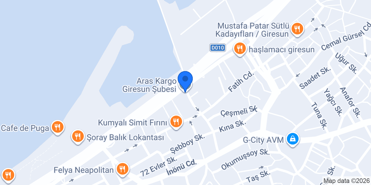 Aras Kargo Giresun Şubesi konumu