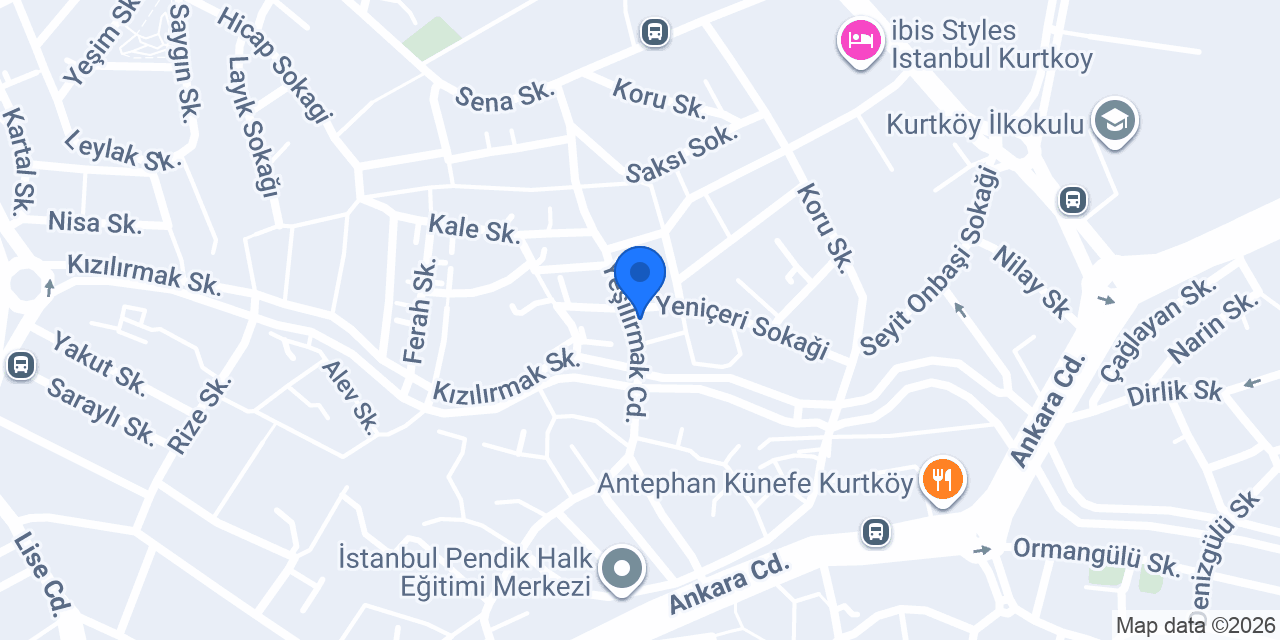 Kurtköy Aksu Tesisat konumu