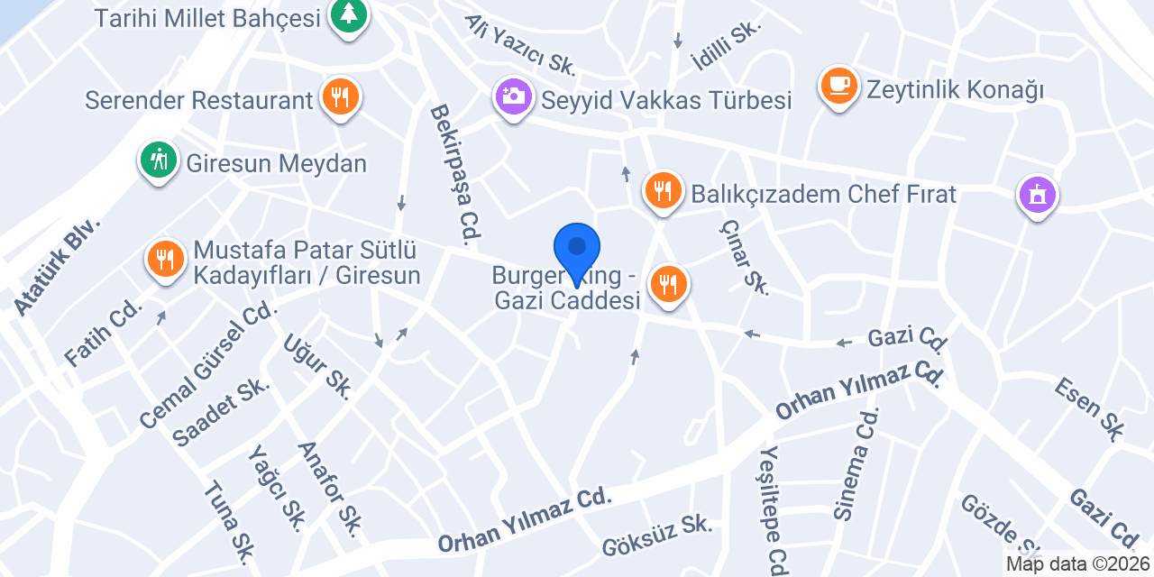 Ortadoğulular Giresun Kurs Merkezi konumu