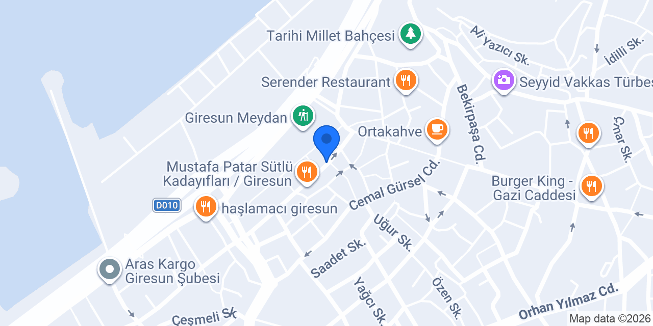 Damcılar Hotel konumu