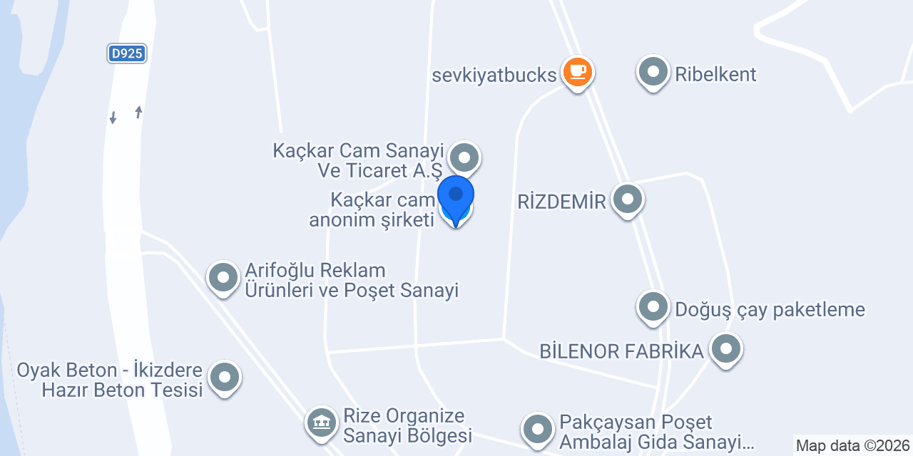 Kaçkar cam anonim şirketi konumu