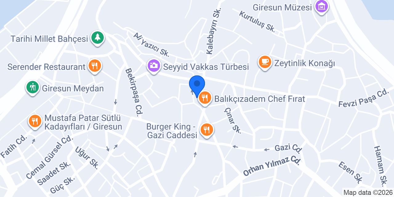Akınlar Pastanesi konumu