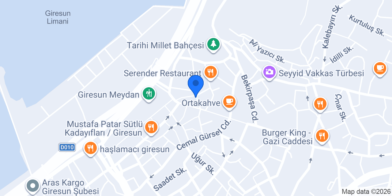 Türkiye Finans Giresun Şubesi konumu