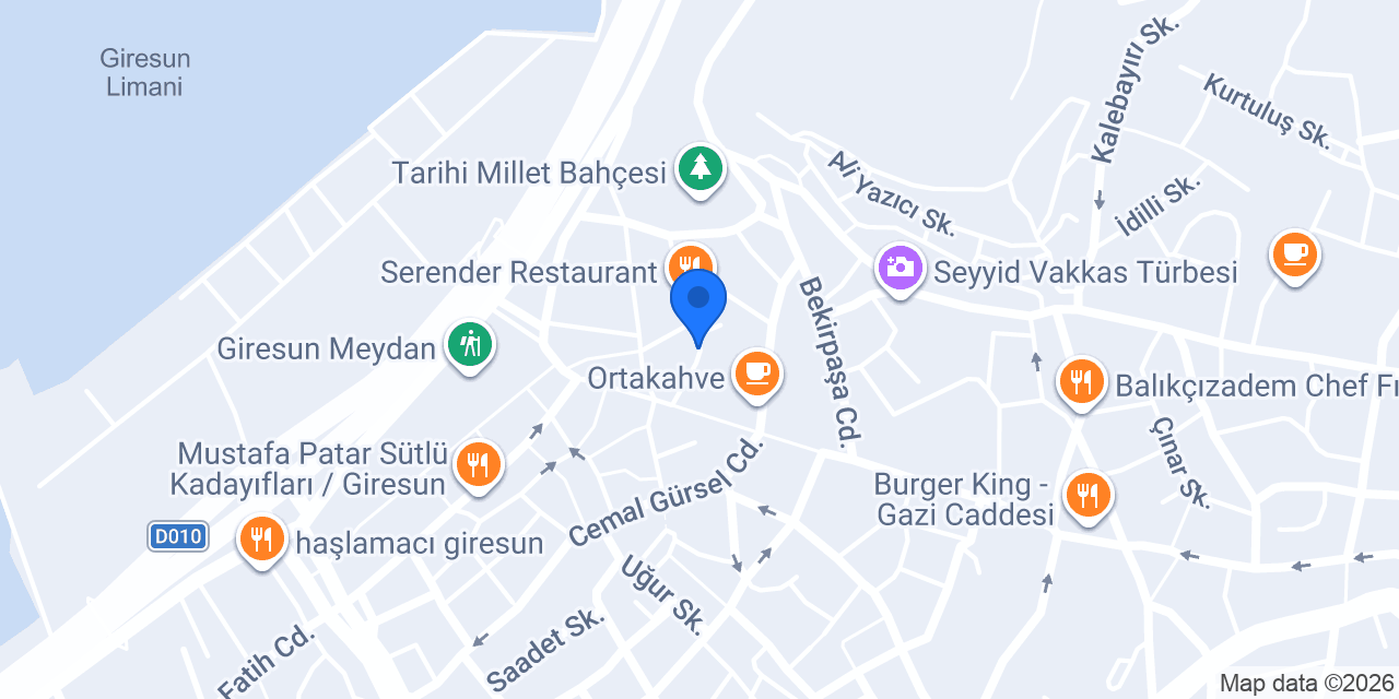 Giresun Sedef Otel konumu