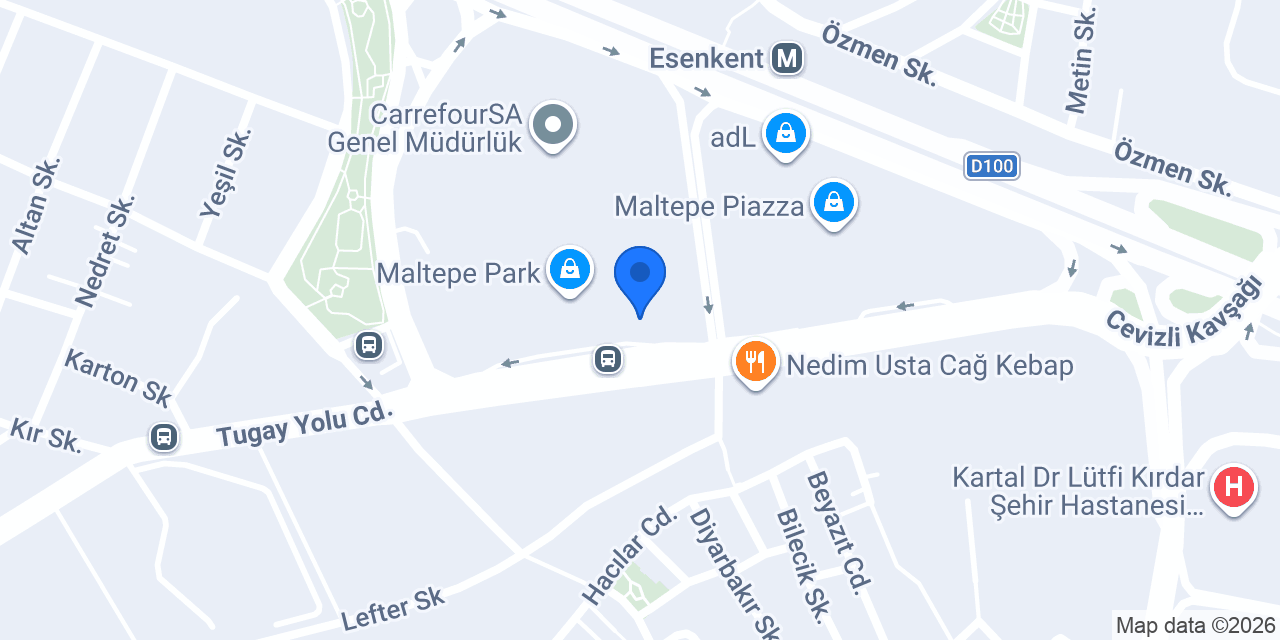 Evidea Maltepe Park AVM konumu