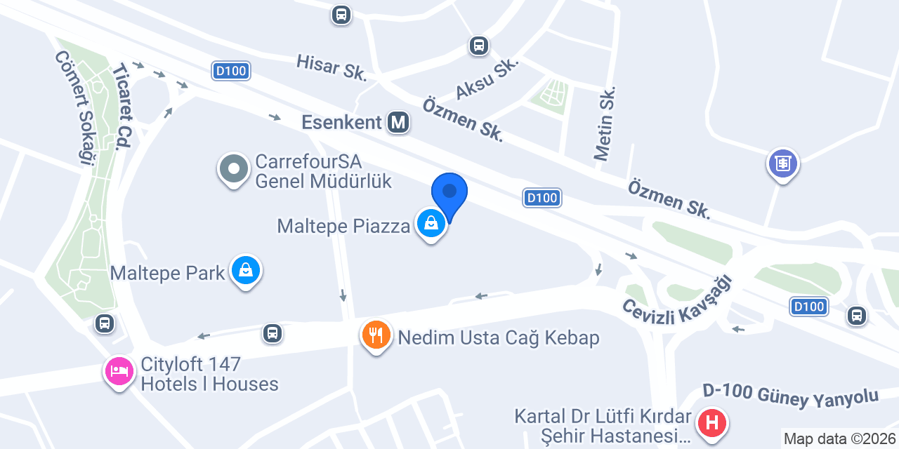 Paribu Cineverse Maltepe Piazza konumu