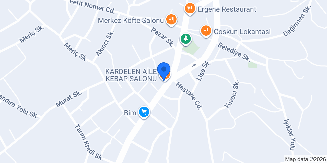 KARDELEN AİLE KEBAP SALONU konumu