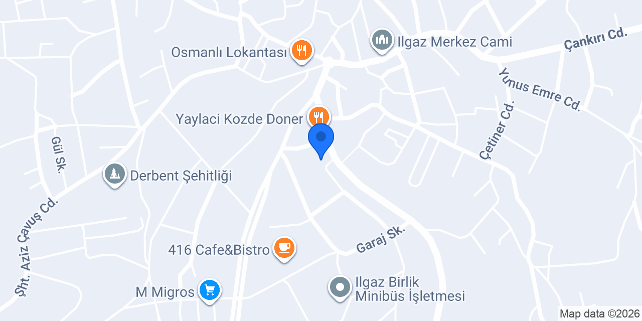Ptt-ılgaz Şubesi konumu