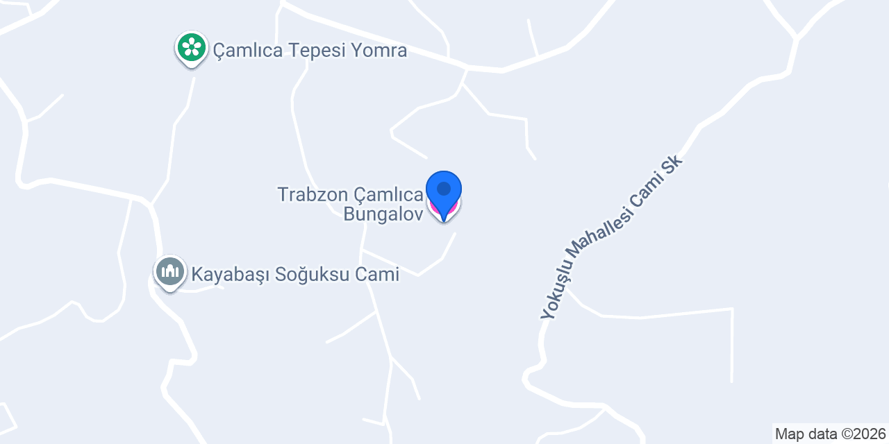 Trabzon Çamlıca Bungalov konumu