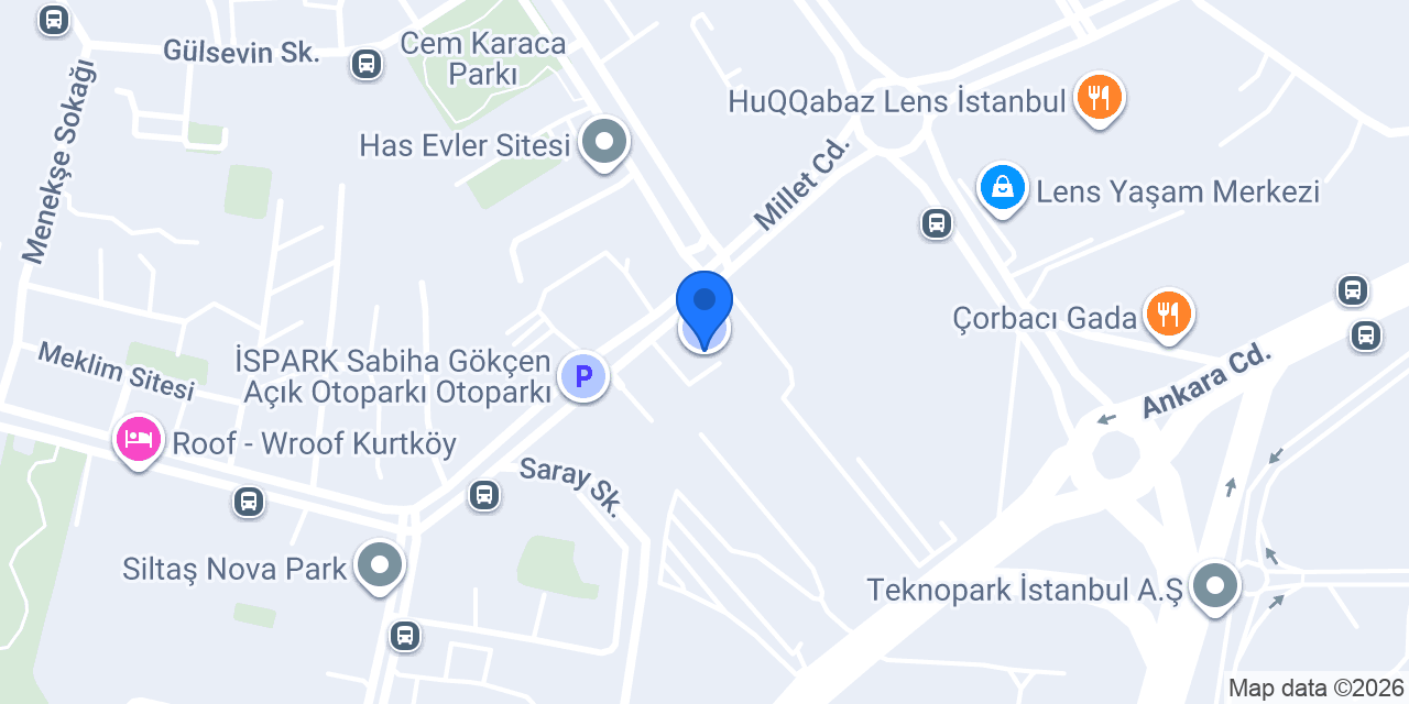 Penpark Havalimanı Otoparkı konumu