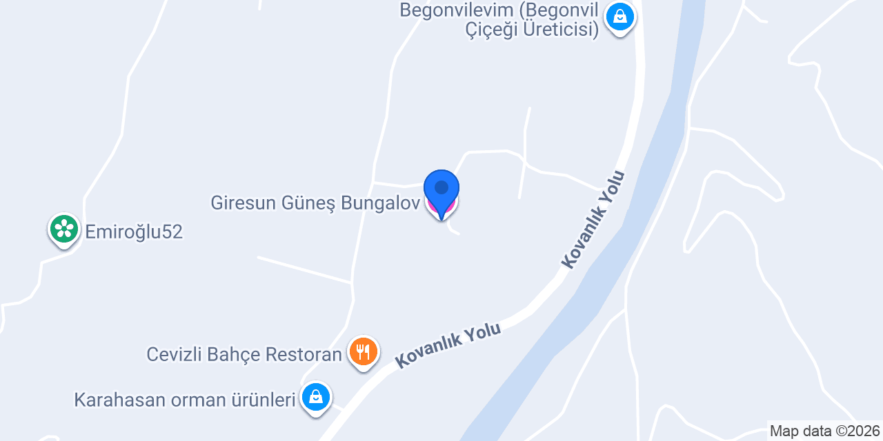 Giresun Güneş Bungalov konumu