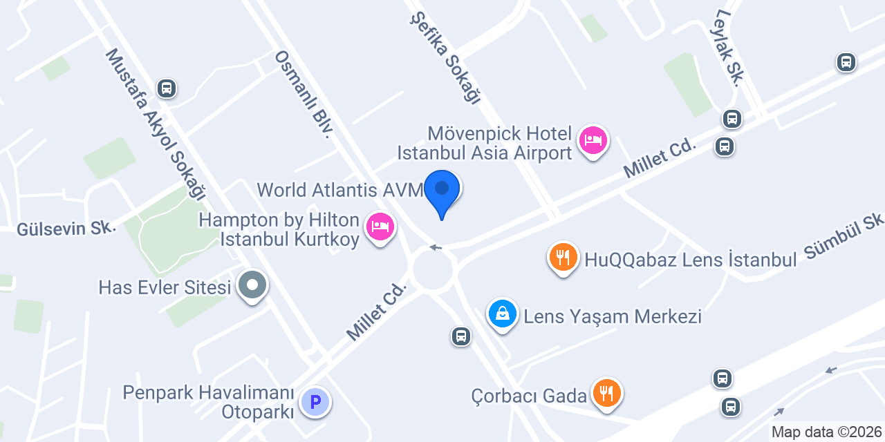 Pelit Pastanesi World Atlantis AVM konumu