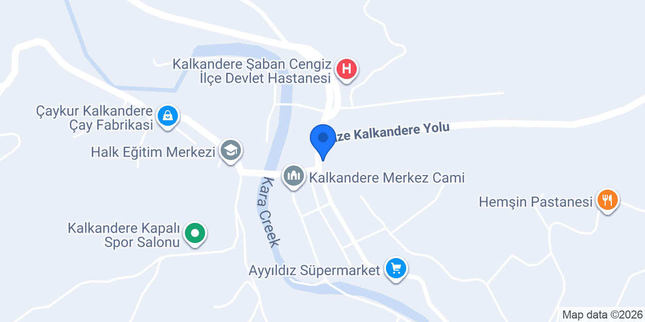 Kalkandere Belediye Başkanlığı konumu