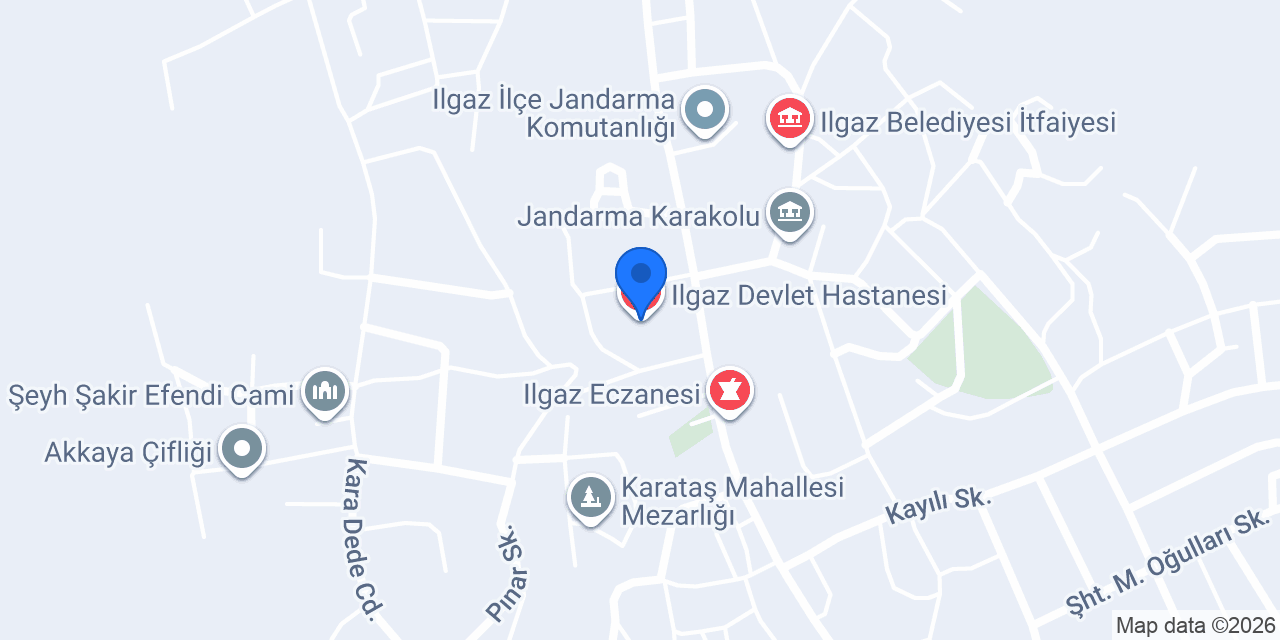 Ilgaz Devlet Hastanesi konumu