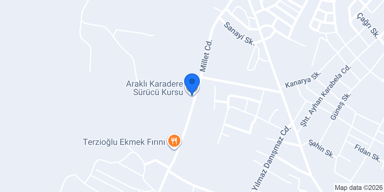 Araklı Karadere Sürücü Kursu konumu