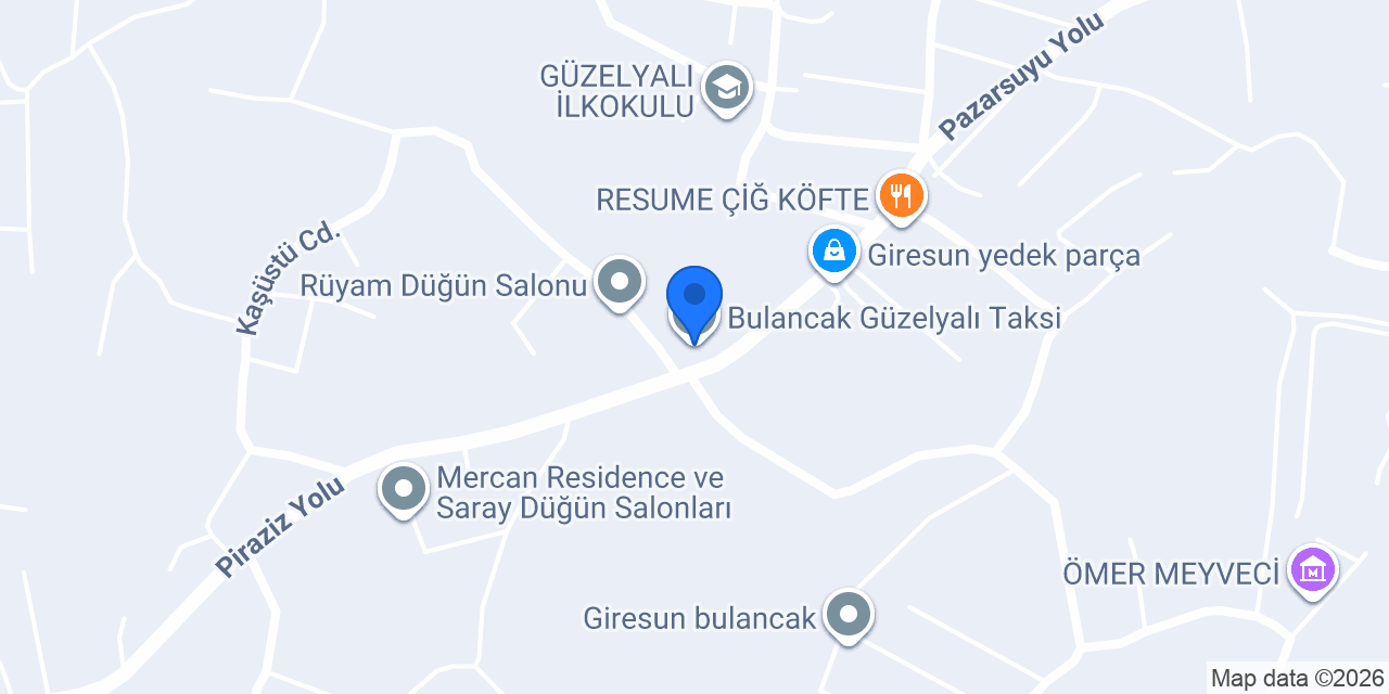 Bulancak Güzelyalı Taksi konumu