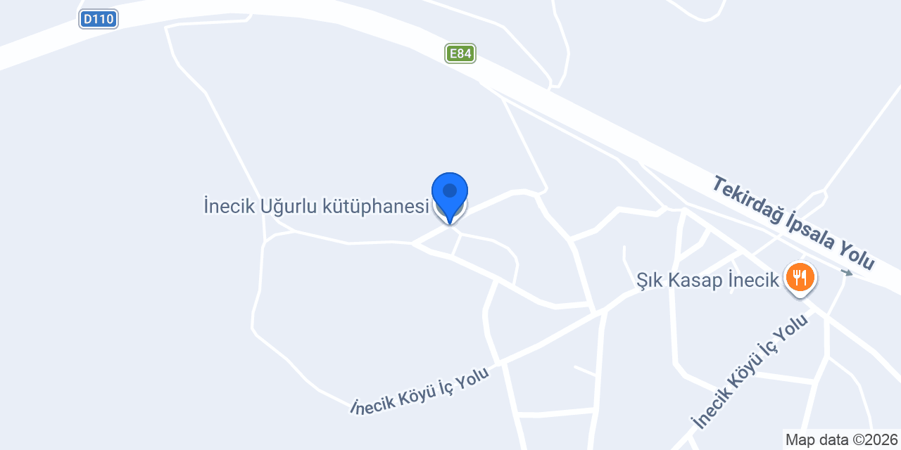 İnecik Uğurlu kütüphanesi konumu