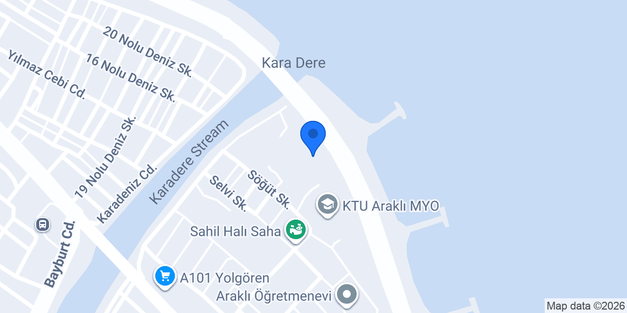 Araklı Adliyesi konumu